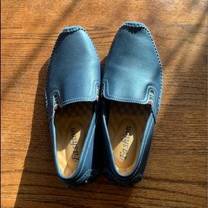 Men’s Blue Leather Moccasins
